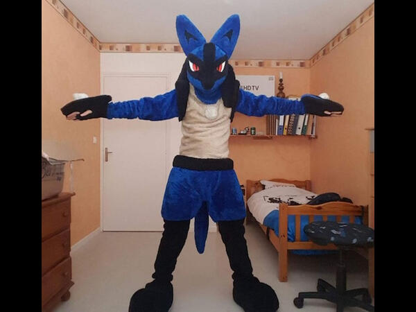 Without the Mario costume